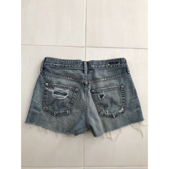 AG Adriano Goldschmied Shorts Ex Boyfriend Distressed Cut Off Denim - Picture 6 of 9